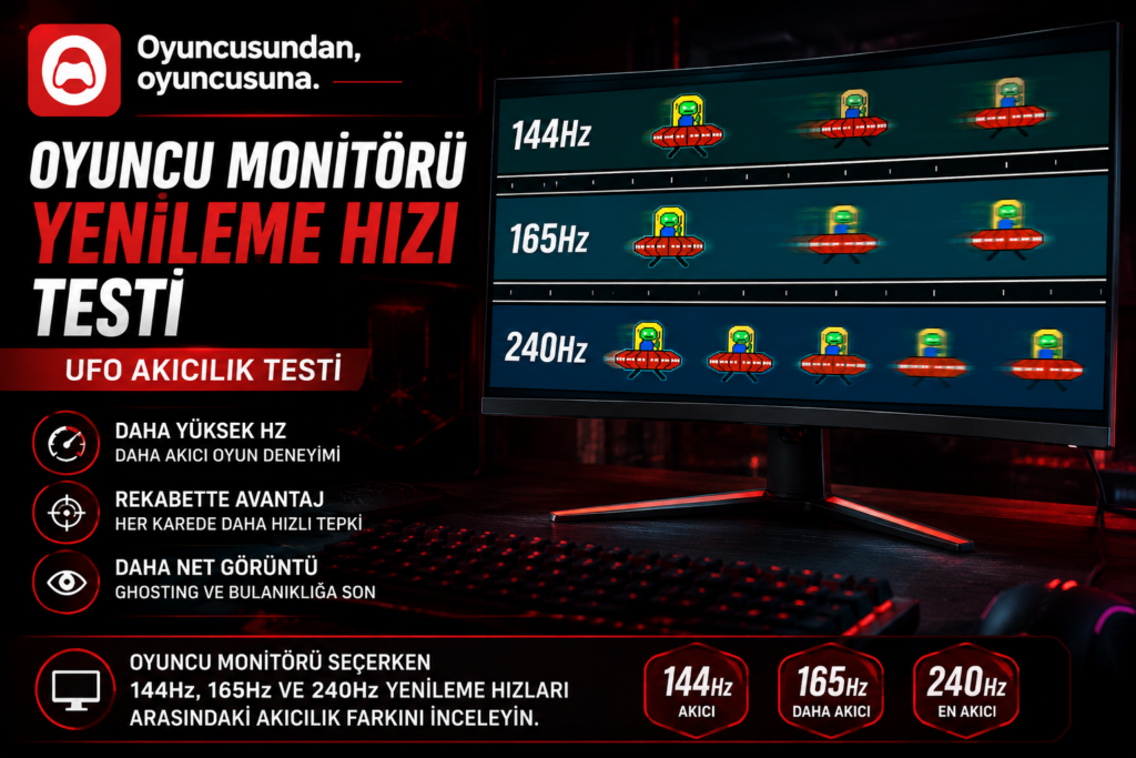 Oyuncu Monitörü Rehberi: 144Hz, 165Hz, 240Hz Farkı Ne? (2026)