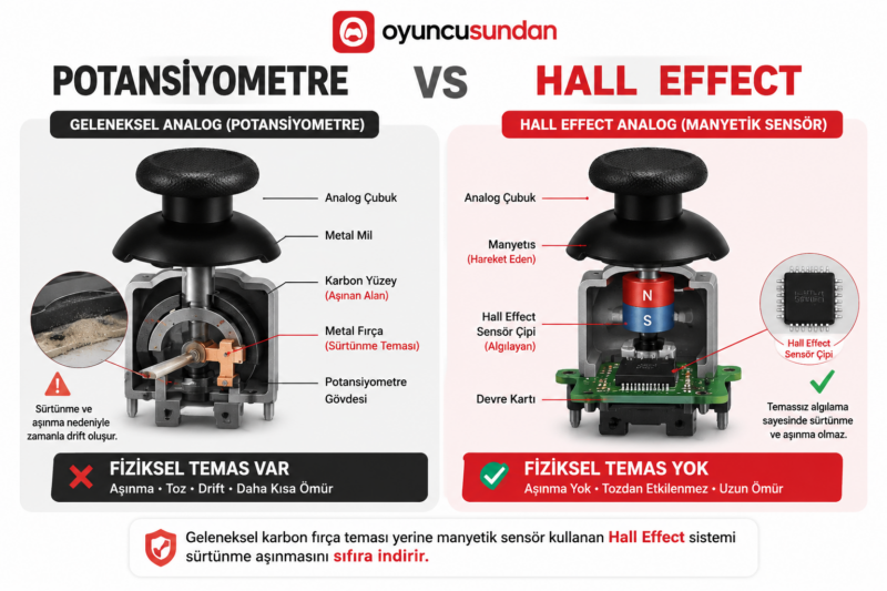 Hall Effect Nedir? Joystick Sürüklenmesine Kesin Çözüm