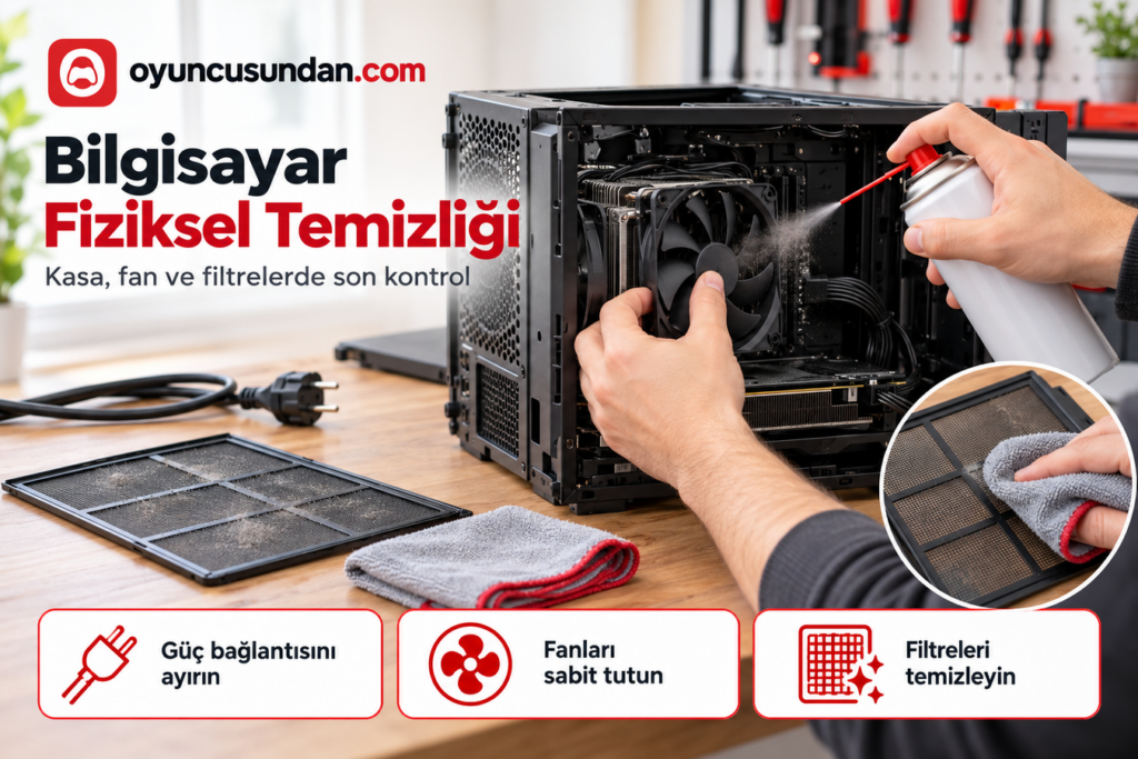Bilgisayar satmadan önce kasa içi toz temizliği ve donanım bakımı aşaması