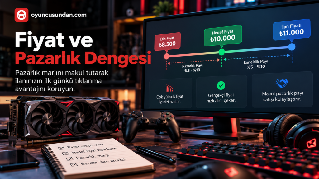 Donanım satışında gerçekçi piyasa değeri ile pazarlık payı dengesini gösteren grafik