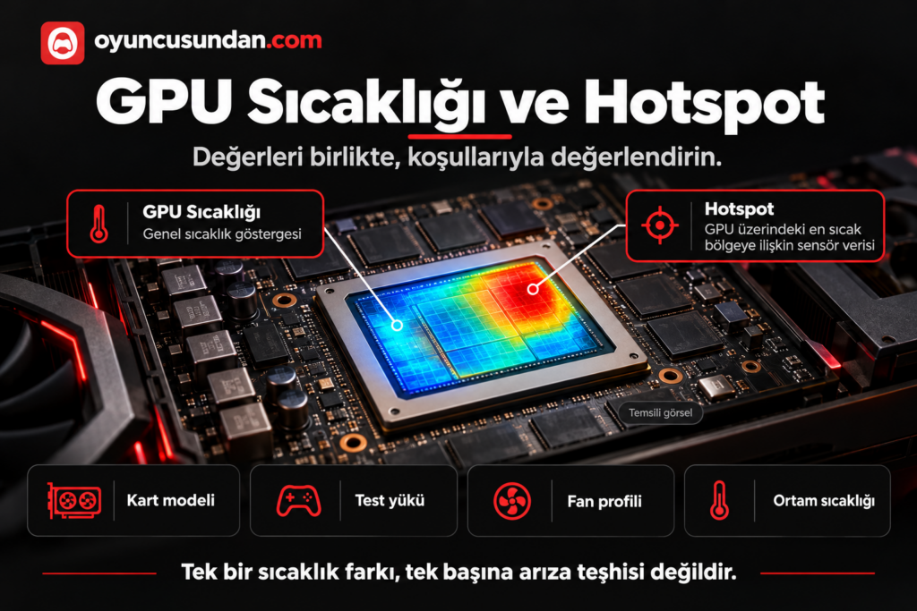 Ekran kartı çekirdek sıcaklığı ve hotspot bağlantı noktası ısı farkı grafiği